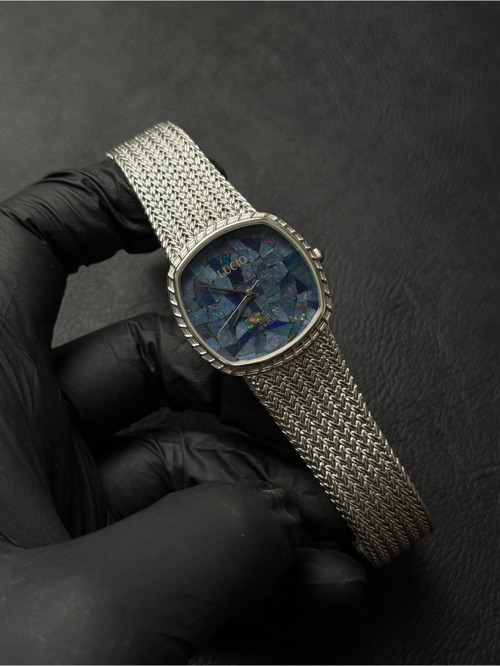 Vintage 1980s Lucio Opal Jewelry Quartz G-110 Unisex Watch - Excellent Condition